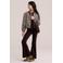 WE Fashion fluwelen flared broek - donkerbruin