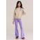 WE Fashion fluwelen flared broek - paars
