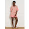 LOLALIZA regular waist gestreepte casual short broderie roze