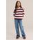 WE Fashion gestreepte longsleeve - donkerrood