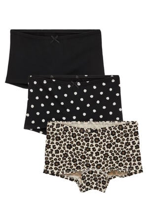 hipster met panterprint - zwart/bruin