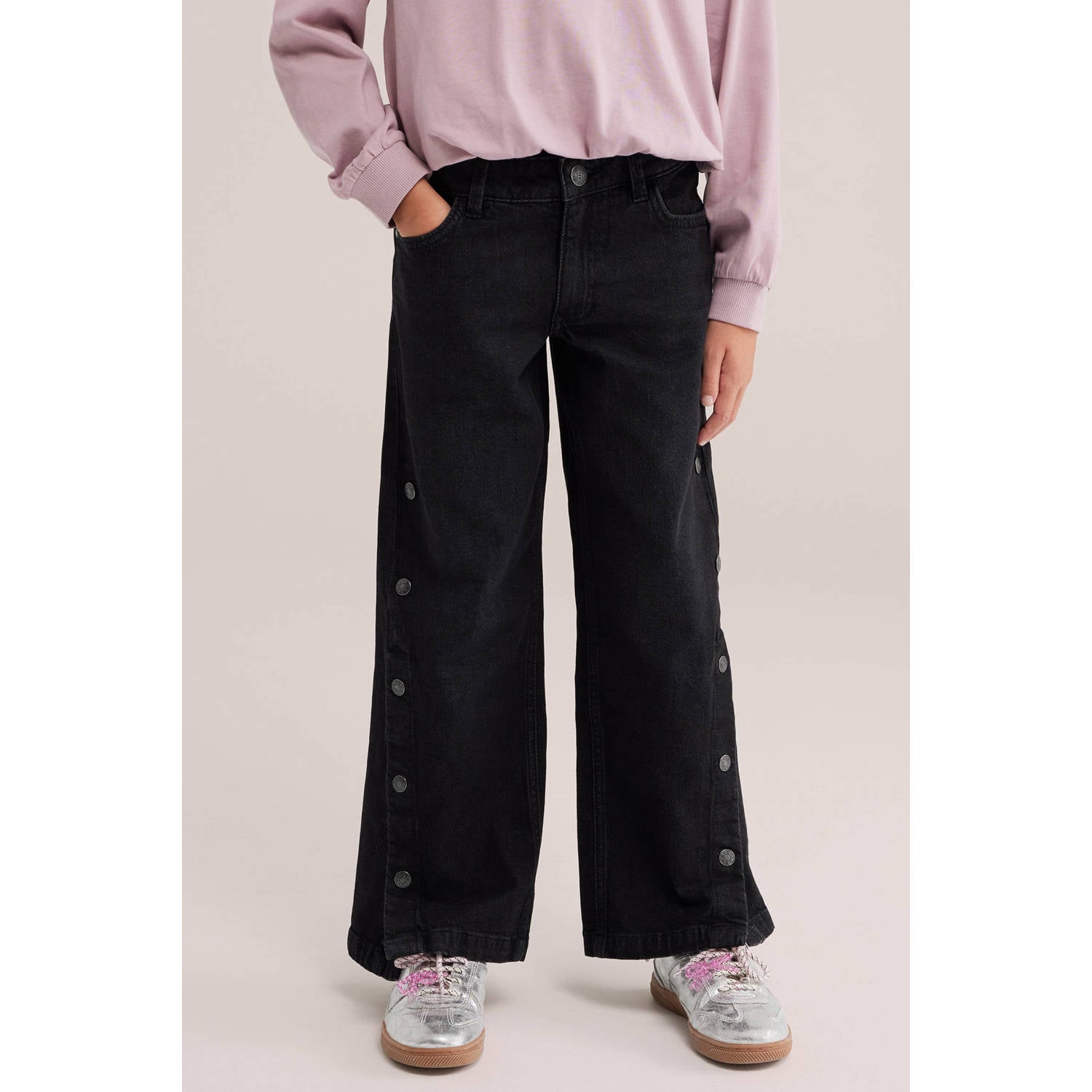 WE Fashion wide leg jeans black denim