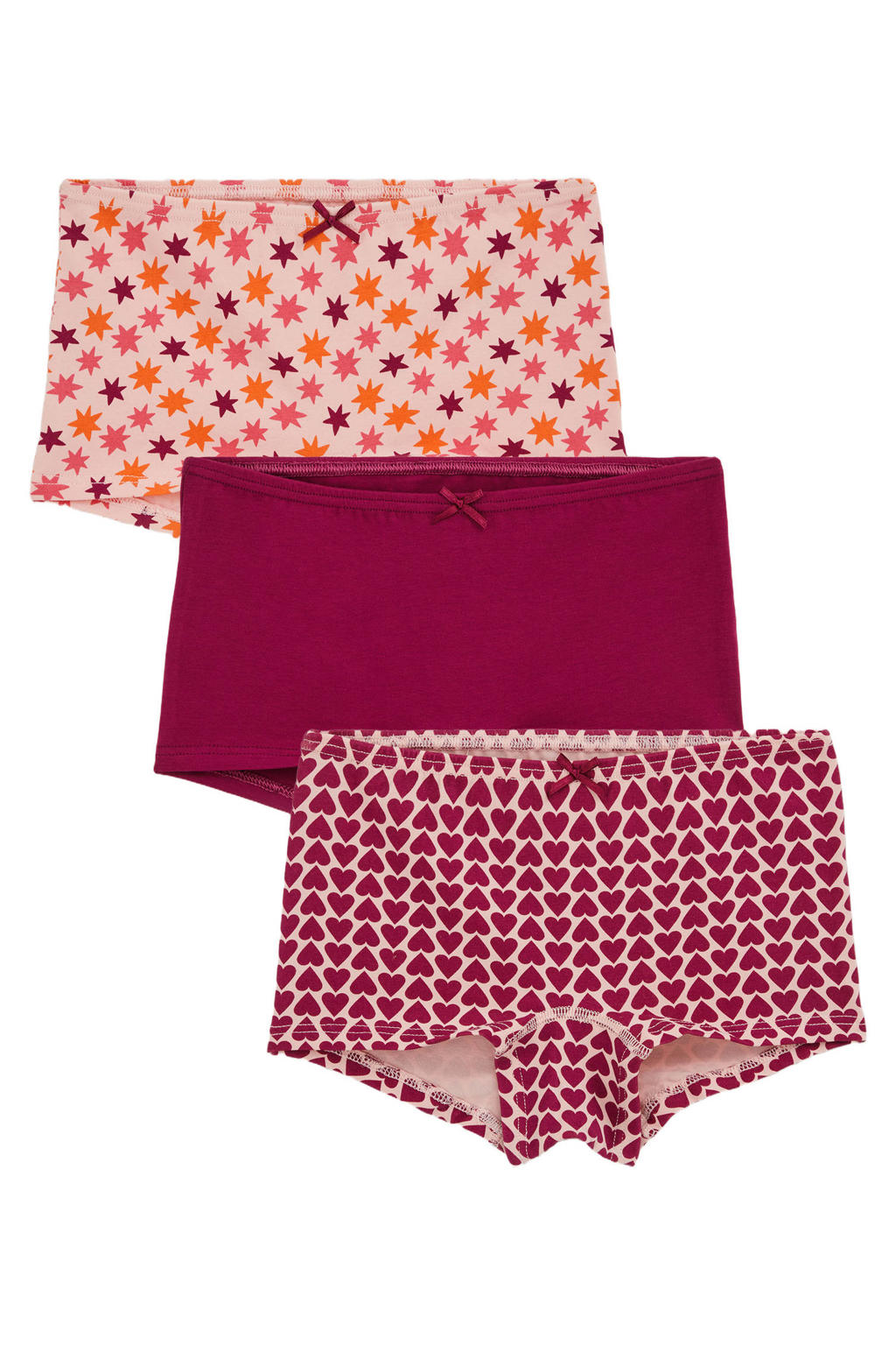 WE Fashion hipster met hartjes - roze (set van 3)