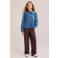 WE Fashion loose fit gestreepte joggingbroek met panterprint - bruin/blauw