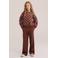 WE Fashion loose fit joggingbroek met stippen - bruin/paars