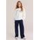 WE Fashion loose fit joggingbroek - marineblauw/wit