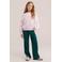 WE Fashion loose fit joggingbroek - donkergroen/lichtroze