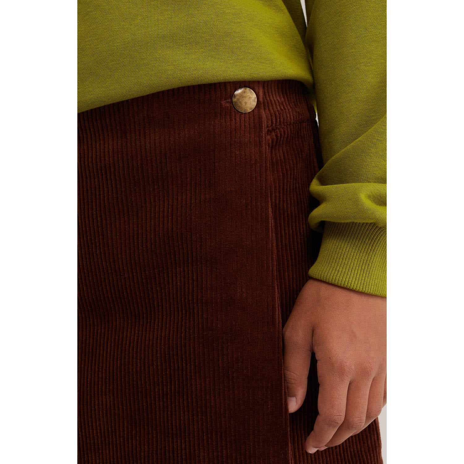 WE Fashion corduroy korte rok cognac