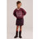 WE Fashion tweed korte rok met glitters - donkerrood