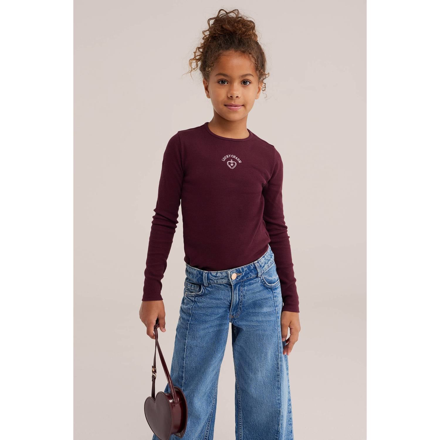 WE Fashion longsleeve donkerpaars