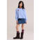 WE Fashion sweater met tekst - lichtblauw/donkerrood