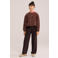 WE Fashion sweater met panterprint - bruin