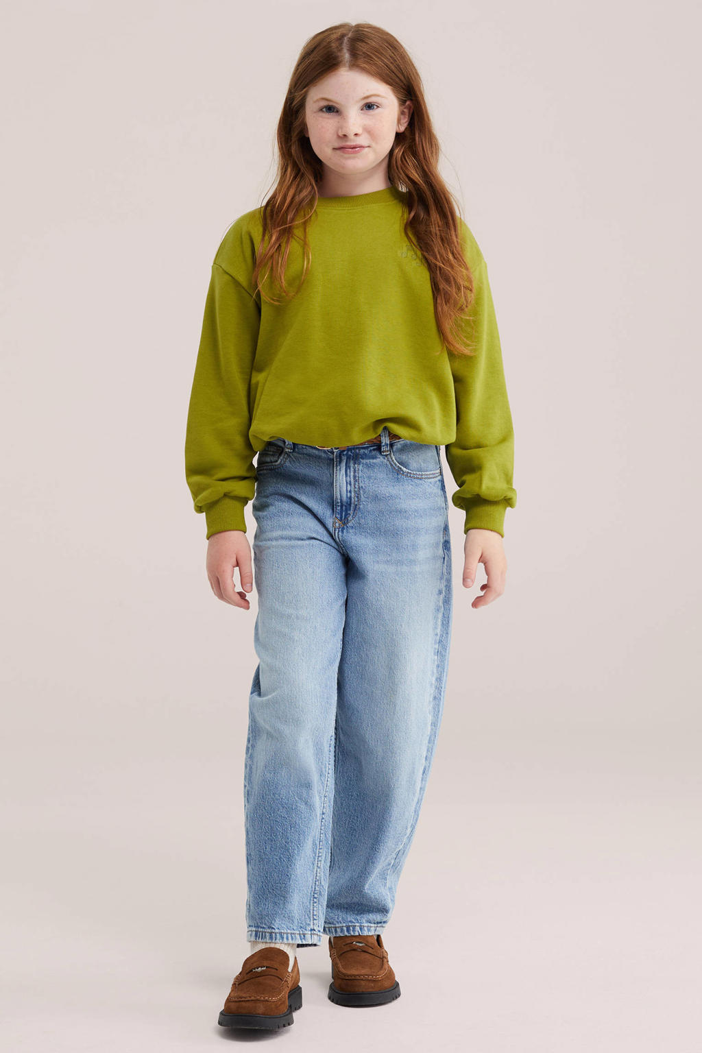 WE Fashion sweater - olijfgroen
