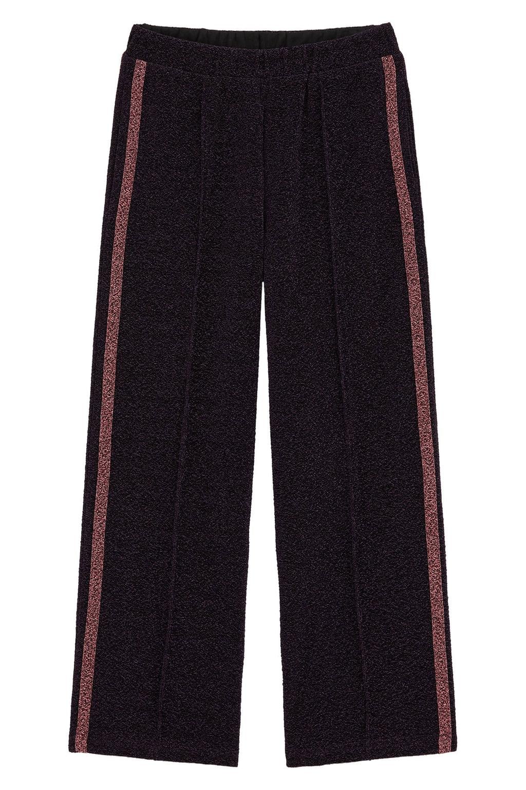 WE Fashion loose fit casual broek met glitters - paars