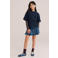WE Fashion longsleeve met stippen - donkerblauw