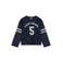 WE Fashion kanten gestreepte longsleeve met tekst - donkerblauw/wit