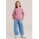 WE Fashion gestreepte longsleeve - roze/rood