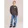 WE Fashion gestreepte longsleeve - donkerbruin/paars/geel