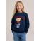 WE Fashion sweater met print - donkerblauw