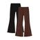 WE Fashion flared leggings - zwart/bruin (set van 2)