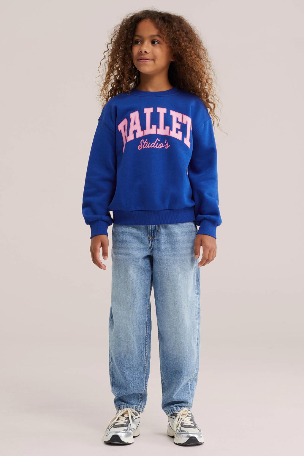 WE Fashion sweater met tekst - blauw