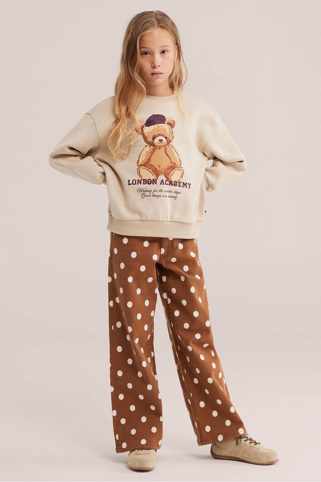 WE Fashion sweater met print - beige
