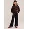 WE Fashion junior sweater met backprint - donkerbruin/lichtblauw