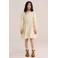 WE Fashion midi jurk met plooien - beige
