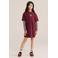 WE Fashion gestreepte T-shirtjurk - donkerrood