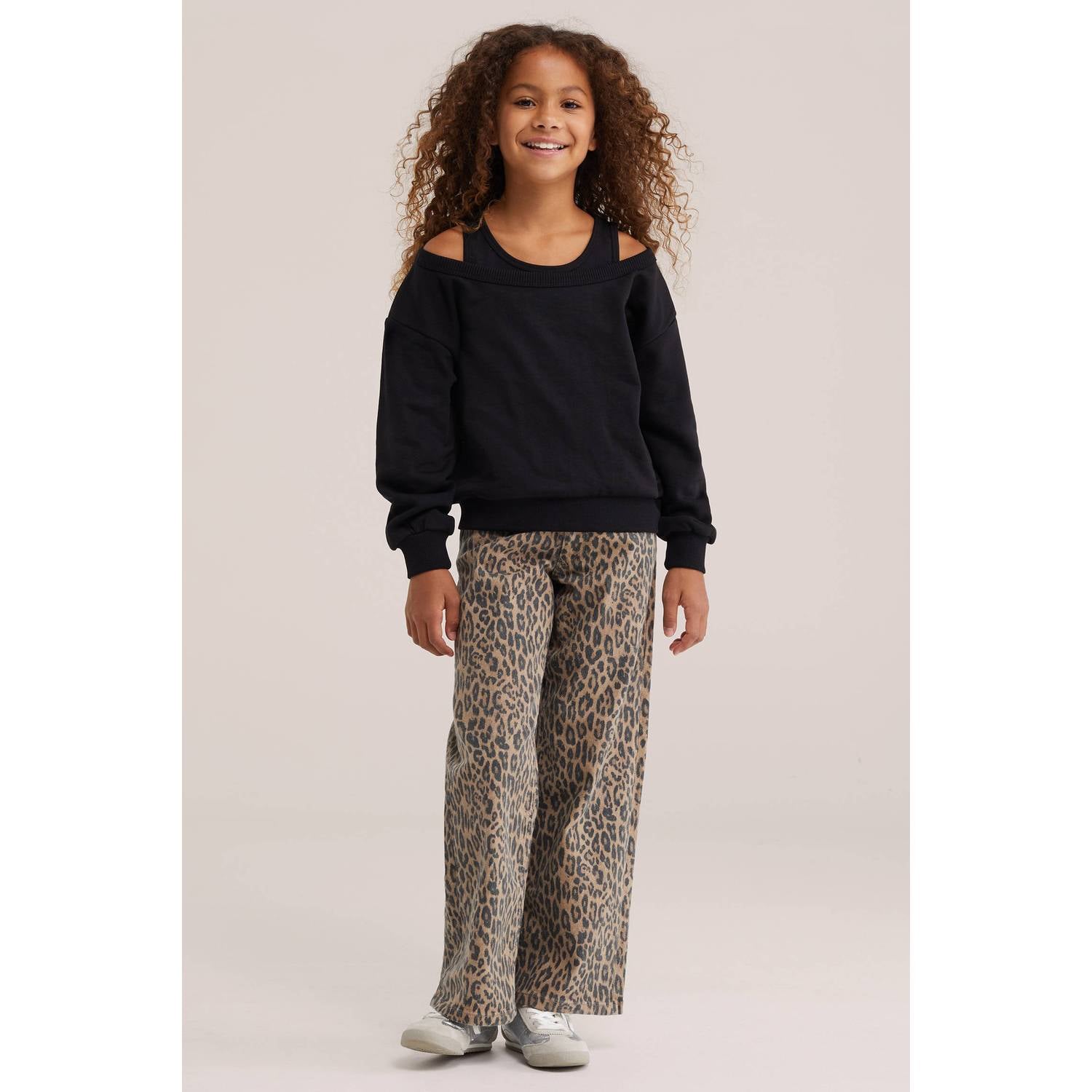 WE Fashion gemêleerde sweater zwart