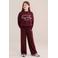 WE Fashion oversized sweater met print - donkerrood