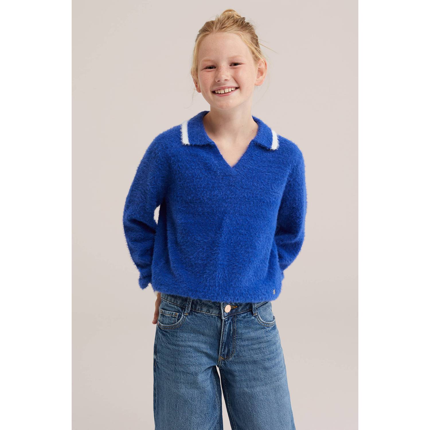 WE Fashion gebreide trui blauw