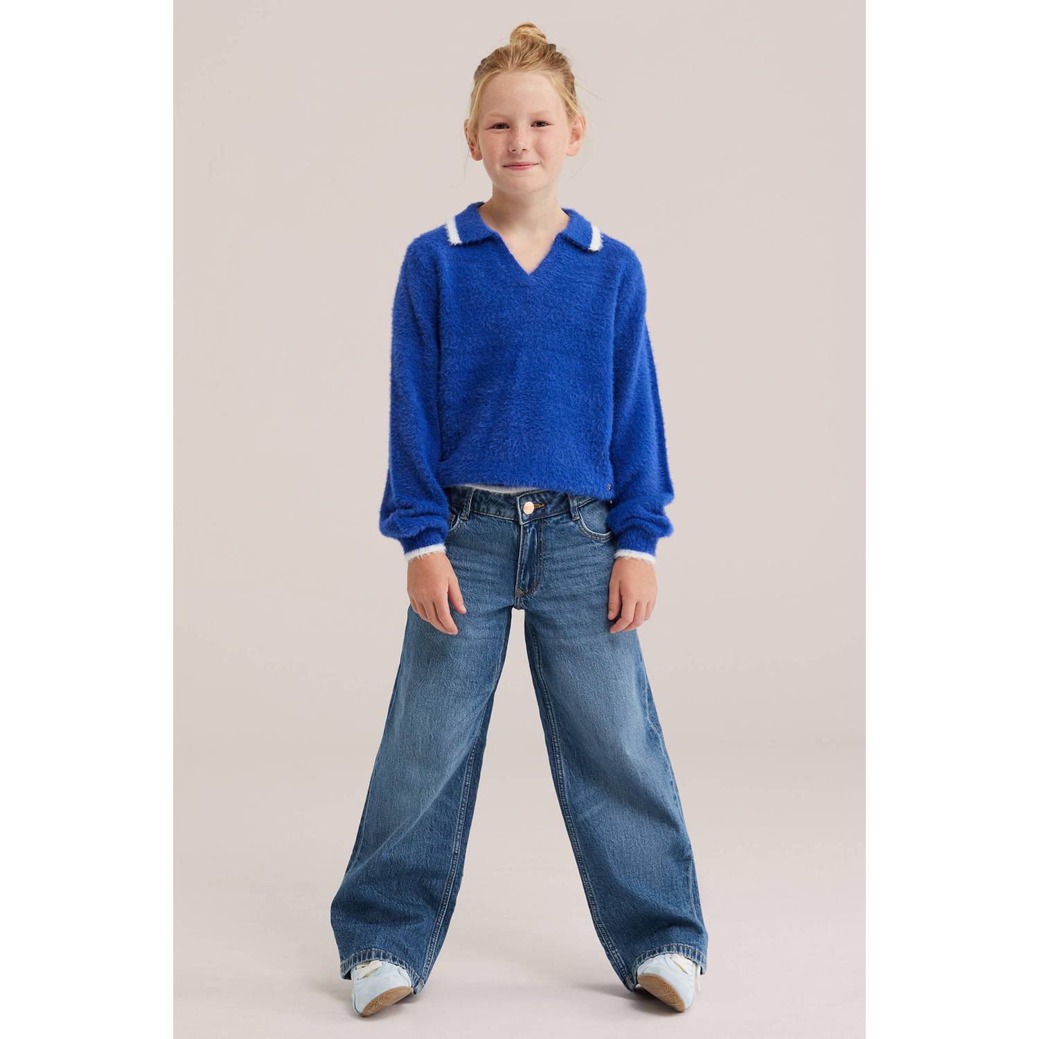 WE Fashion gebreide trui blauw