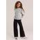 WE Fashion gebreide trui met borduursels en wol - grijs