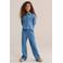 WE Fashion Blue Ridge loose fit casual broek - middelblauw denim