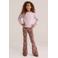 WE Fashion flared legging met print - bruin
