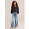 WE Fashion cropped off shoulder top - zwart
