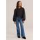 WE Fashion blousetop met borduursels en sterren - zwart