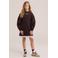 WE Fashion korte sweatjurk met tekst - donkerbruin