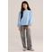 WE Fashion blousetop met borduursels en sterren - lichtblauw