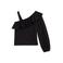 WE Fashion one shoulder top met ruches - zwart