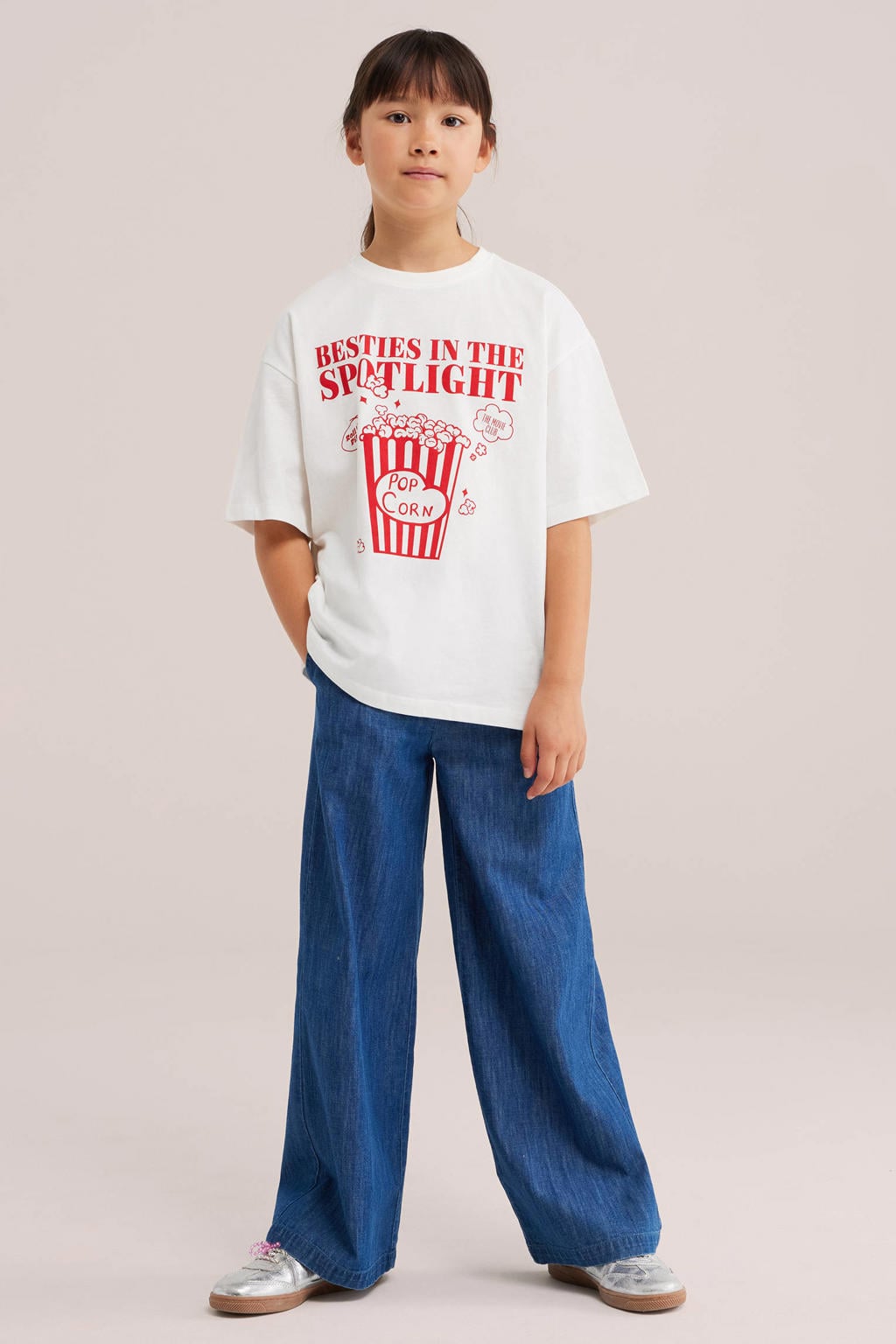 WE Fashion T-shirt met print - wit/rood