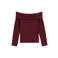 WE Fashion off shoulder gebreide top - donkerrood