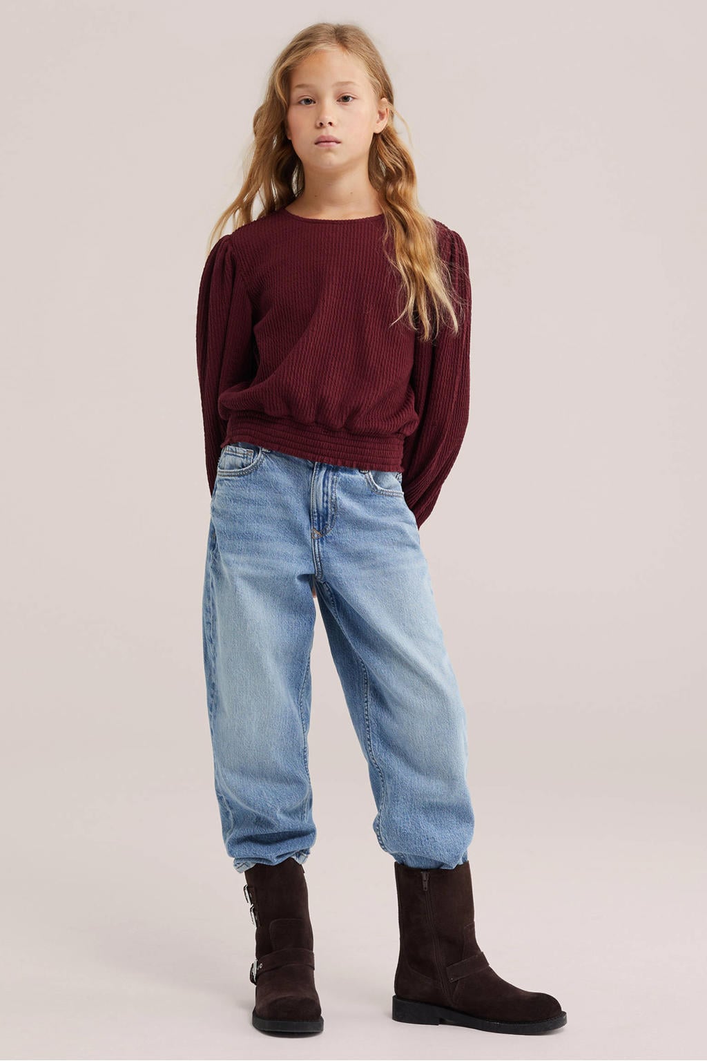 WE Fashion blousetop - donkerrood