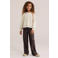 WE Fashion imitatieleren straight leg coated broek - donkerbruin