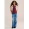 WE Fashion longsleeve met hartjes - donkerrood