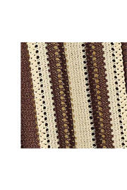 thumbnail: Mango wide leg regular waist gestreepte broek fijn gebreid bruin