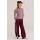 WE Fashion loose fit joggingbroek - donkerrood/wit