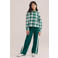 WE Fashion loose fit joggingbroek - donkergroen/wit