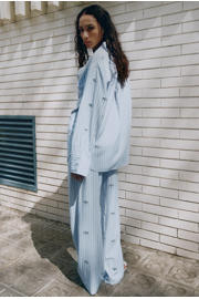 thumbnail: Mango gestreepte blouse lichtblauw